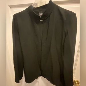 Eileen Fisher black open front jacket.